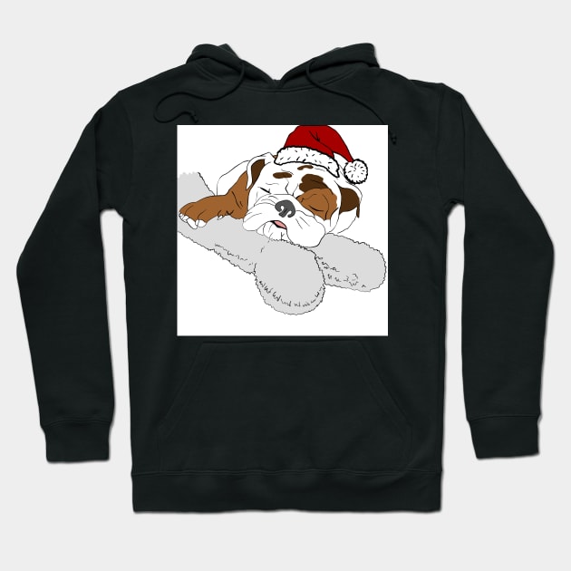 Christmas bulldog Hoodie by Noamdelf06